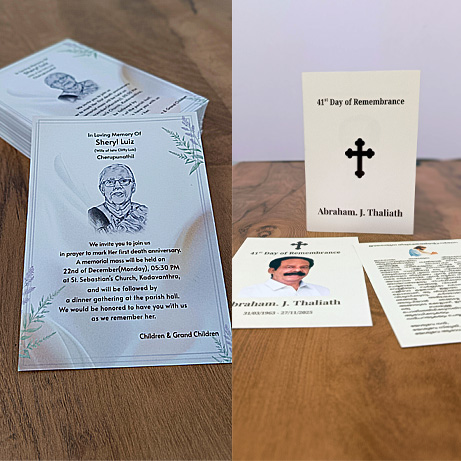 Obituary Card Sample